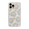 Étuis pour téléphones cellulaires Art fleur bleue ondulée Fraise mignonne coque arrière souple en silicone pour iphone 14 x xr 7 8 plus 13 promax 11 12 mini xsmax téléphone capa