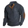 Men's T Shirts 2023 Spring Autumn Sweater Corduroy Pullover Leisure Long Sleeve T-shirt Casual