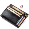 Card Holders Men Wallet Genuine Leather Holder Coin Purse Ladies Mini Bag Men's Slim Money Small Key Gift