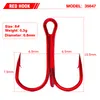 50 PCS/Lot Red Anchor Hook High Carbon Steel Barbed Treble Hook Fishing Tackle FishingFishhooks Sports Entertainment