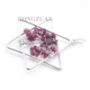 Pendentif Colliers 6Pcs / Lot Arbre De Vie Pendentifs Femmes Homme Bijoux Grenat Naturel Chips Pierre Chakra Reiki Étoile À Cinq Branches Métal Merkaba