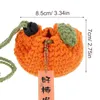 Storage Bags Oranges Crochet Bag Small Wallet Woven Purse Drawstring Purses For Women Women's