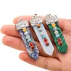 Charms Natural Crystal Stone Pendant Obelisk Sword -vormig 7 chakra kralen voor sieraden maken doe -het -zelf kettingaccessoires groothandel