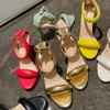 Style One Concise Strap Sandals for Girls Women Sexig stiletthälta Back Zip Cover Heels Summer Sandalias Gold S