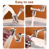 Andra kranar duschar ACCS 1080 ° Universal Rotation Faucet Extender Sprayer Head Kitchen Robot Arm Extension Mixer Aerator Bubbler Water Tap Munstycke 230419