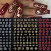 Наклейки-наклейки Рождественские наклейки для дизайна ногтей Lase Gold 3D Xmas Decal Slider Зимняя снежинка Самоклеящаяся DIY Маникюр Украшение Дизайн 231120