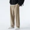 Men's Pants 2023 Winter Thick Fleece Warm Sweatpants Men Streetwear Wide-Leg Straight Loose Track Male Casual Thermal Velvet Trousers