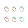 Tiffanyhsqrings joyería T S925 Plata de Ley Azul Esmalte Caído Doble T Anillo Tee Anillo Abierto Amigo Regalo