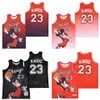 Moive Basketball Goat 23 Mouse Jersey Film Fade College Pullover Pure Cotton Retro University Brockable Team Black Red