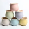 Vaso per piante multicolore Macaron Colore Ceramica Vaso da fiori Mini Fiori da interno Piantare Vaso traspirante Home Office Decorazione scrivania Maceta De Plantas Multicolores