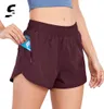 Running Shorts Women 2 In 1 Gym Yoga Fitnes Sports Doubledeck Jogging Workout Pants With Pockets8223791