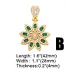 Pendant Necklaces OCESRIO Green Crystal Fairy Necklace Copper Gold Plated Eagle Flower Jewelry Making Component Wholesale Pdta930