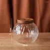 Storage Bottles Transparent Glass Jar With Lid Stone Texture Decor Kitchen Grain Dispenser Living Room Desktop Candy Home Decoration