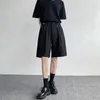 Mäns shorts 2023 Summer Metal Button Design Suit Loose Fashion Trend High Quality Black Color Business M-2XL