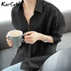 Męska odzież kąpielowa Karsany biały nadmierny chłopak koszulka Kobiety Topy Long Rleeve Ladies Office Blouse XL Woman Bawełna leniwa czarna 230420