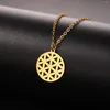 Pendant Necklaces Dreamtimes Circular Hollow Necklace Women's Stainless Steel Fashion Simple Jewelry 2023 Wholesale