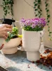 Vasen Binaurale Quaste Zement Blumentopf Vase Kreatives Design Hoher grüner Rettich Sukkulente Ins