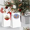 Andere decoratieve stickers 8 ontwerpen 1 Inch Kerstthema Zegel Etiketten Stickers Voor Diy Cadeau Bakken Pakket Envelop Briefpapier Decora Dhdhr