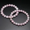 Beaded Natural Kunzite Stone Beads Bangle Elastic Women Stretch Bracelet Lavender Color Stone Healing Gems For Girl Gifts Jewelry 230419