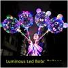 Decorazione per feste Palloncino Bobo luminoso da 20 pollici Palloncini luminosi a LED trasparenti lampeggianti per compleanno Matrimonio Consegna a domicilio Ga Dhtzx