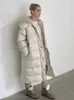 Womens Down Parkas Winter Fur Collar Coat Fashion Thick Warm Long Park Black Ivory Grey 231120