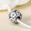 925 Sterling Silver White Primrose Meadow مع حبة CZ واضحة تناسب المجوهرات الأوروبية باندورا أساور سحر