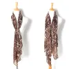 6pcsポップファッション女性ヒョウ柄ソフトショールモスリンスカーフラップロングバリの糸2colors
