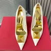 2023 SURES Buty wysokie obcasy Sandały Sandały Kobiety Wedding Pumps Buty Kobiet Designer Letni Projektowanie palców Czarne Bowtie Fashion Canvas Party z Box -k384