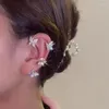 Backs kolczyki koreańskie kolce mody biżuterii metalowe klipy ucha motyla bez przekłuwania dla kobiet lśniących mankietów cyrkonu klips pendientes