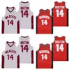 High School Basketball Wildcats 14 Troy Bolton Jersey Men Moive dla fanów sportu oddychający kolor kolor czerwony biały na bawełniany hiphop pullover University