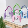 Panier à œufs de pâques en peluche, 50 pièces, seau de lapin en peluche pour garçons et filles, sac de pâques personnalisé, paquet de chasse aux œufs avec oreilles moelleuses