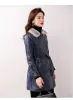 0C463M11 Veste en cuir véritable vêtements pour femmes veste épaissie mi-longue en peau de mouton Style rétro semble plus mince taille personnalisée