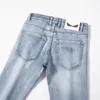 Mäns jeans vår sommar tunna män smala fit europeiska amerikanska high-end märke små raka dubbla f byxor f215-2