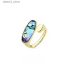 Wedding Rings S925 sterling silver bracelet cool style retro abalone shell simple fashion fritillary ring Q231120