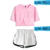 Vrouwen Tweedelige Broek KPOP LOONA Merch Tops Set Shorts Mooie T-shirt Harajuku Streetwear Meisje Sets Mode Vrouwen Kleding