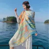 Scarves 200 80cm Long Silky Satin Scarf Summer Ladies Shawl Digital Printing Oil Painting Head