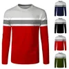 T-shirts voor heren Heren casual gestreept overhemd Slim Fit T-shirts met lange mouwen T-shirt Ronde hals Blouse Pullover Activewear Tops Herenkleding