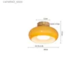 Plafoniere IWHD Nordic Moderna Lampada da soffitto a LED Illuminazione per interni domestici Camera da letto Soggiorno Sala da pranzo Paralume in vetro giallo rame Lamparas Q231120