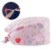 Bonnets Beanie/Skull Caps Scrubs Avec Bouton Dessin Animé Imprimé Réglable Chapeaux De Travail Réutilisable Bouffant Respirant Femmes Hommes Accessoires