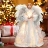 Christmas Decorations Angel Tree Topper Illuminated Star Reusable Feather Decor Festive Year Party For Good