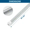 T8 LED -butik Ljulig fixtur 4ft 60W 8ft 120W Clear Lens Cover D Form Integrerad glödlampa LED -källarområdet Ljus