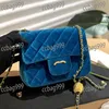 Lindo bolso cruzado para mujer, mini bolso de hombro, monedero de tendencia acolchado aterciopelado, bolso de lujo, billetera de diseñador con solapa clásica, viaje de compras, riñonera con cadena Matelasse, 17CM