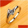 Кольца, милые женские маленькие круглые кольца с цирконом, винтажные цветные свадебные украшения, обручальные кольца с кристаллами обещания для Dhgarden Ot5R7