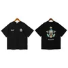 デザイナーファッション衣類 Tシャツヒップホップ Tシャツ Rhude トレンディアイランドココナッツツリープリントルーズカップルトレンディなラウンドネック Tシャツストリートトップススポーツウェア