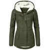 Damesjacks Winter Fashion Long Warm Parkas Hapleed Dikke pluche Regenachtige jassen vrouwelijke midlong katoenen jas jas uit het afblazen 230419