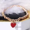 T Jewelery Designer Bracelet Titanium Steel Round Bead Chain Love Monamel Fansh Fashion شخصية صافية حمراء نفس السوار لا يتلاشى هدية