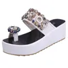 Slippers Flip Button Teen Flops Bodem Schoenen Kralen Dikke Platform Ring Sandalen Dames Comfortabel