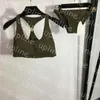 Costume da bagno sexy a due pezzi con lettera in metallo alla moda per donna Costume da bagno estivo da bagno Tankinis Costumi da bagno ad asciugatura rapida