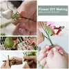 Dekorativa blommor 4pack Floral Wire Flexible Paddel Florist Green For Crafts Wreaths Tree Garland och blommor Arrangemang