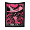 Tapestries Tarot Tapestry The End Psychedelic Hippie Bohemian Skeleton Hand Astrology Dispination Bed Bead Beach Mat Room Home Decor Tyg 230419